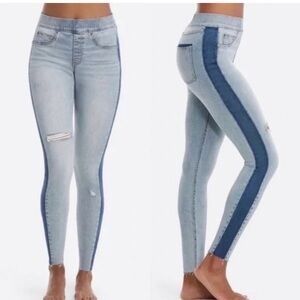 SPANX Distressed Skinny Jeans w/ Side Stripe Women’s‎ Small